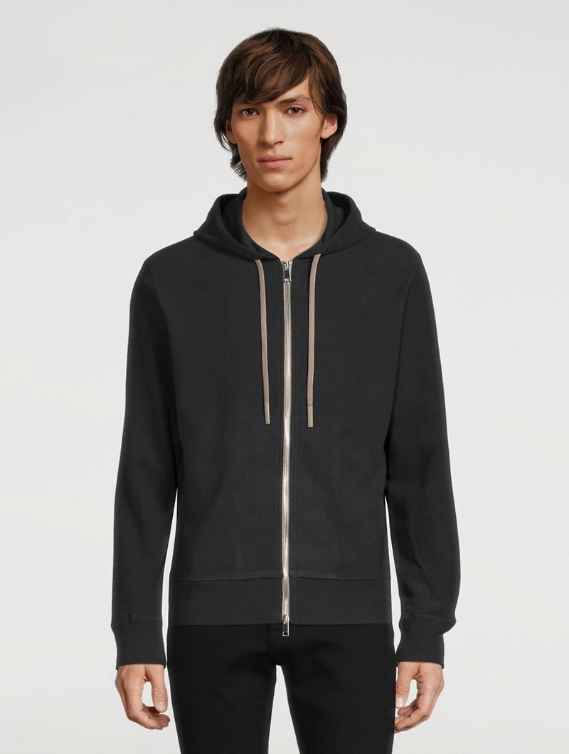 Zip-Front Terry Hoodie