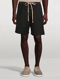 Drawstring Pleated Shorts