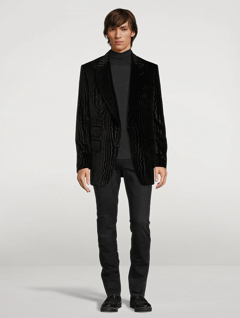 Atticus Velvet Embossed Moiré Jacket