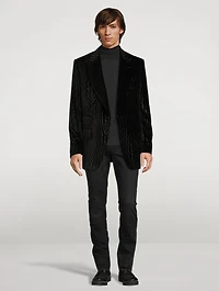 Atticus Velvet Embossed Moiré Jacket