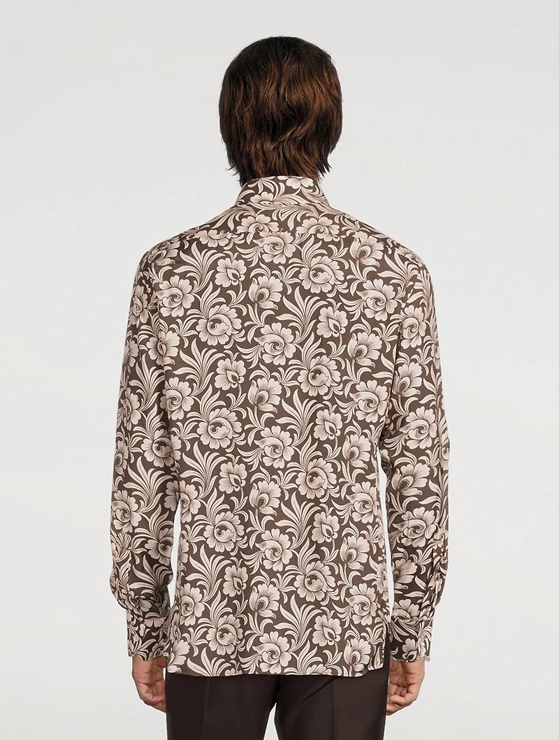 Long-Sleeve Shirt Antique Floral Print