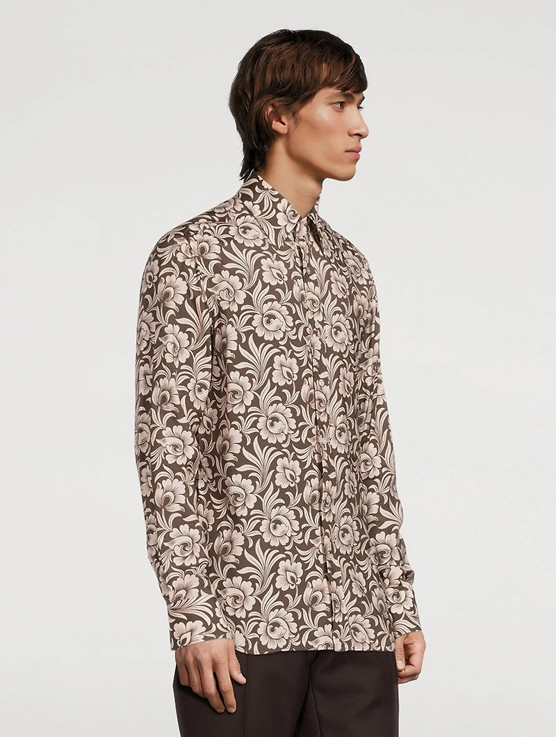 Long-Sleeve Shirt Antique Floral Print