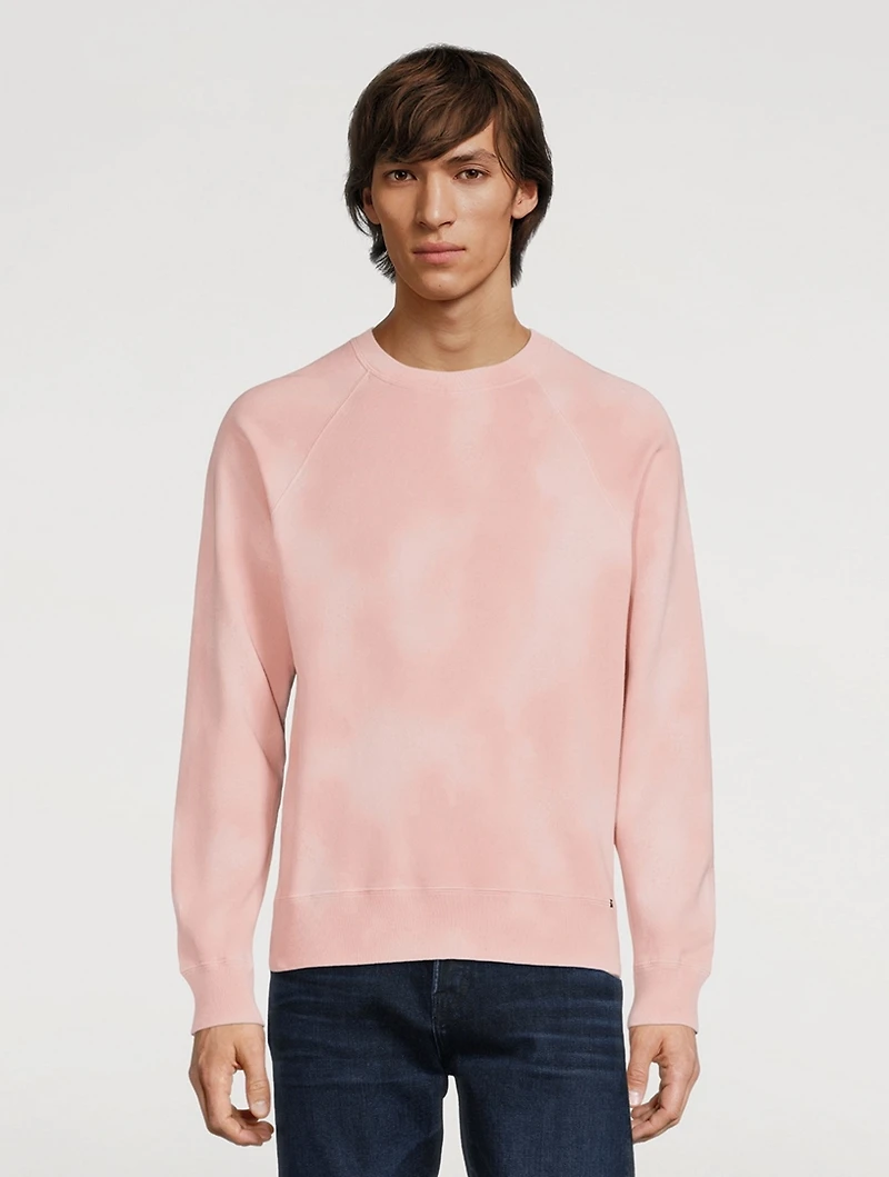 Cotton Sweatshirt Tie-Dye Print