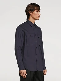 Wool And Cotton Patch-Pocket Shirt