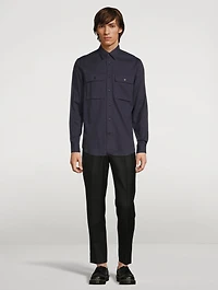 Wool And Cotton Patch-Pocket Shirt