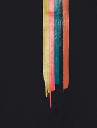 Cotton Hoodie With Painted Stripe