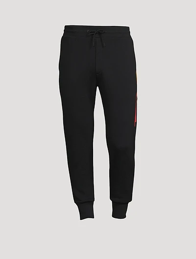 Cotton Sweatpants With Painted Stripe