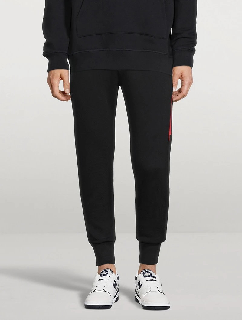 Cotton Sweatpants With Painted Stripe