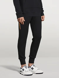 Cotton Sweatpants With Painted Stripe
