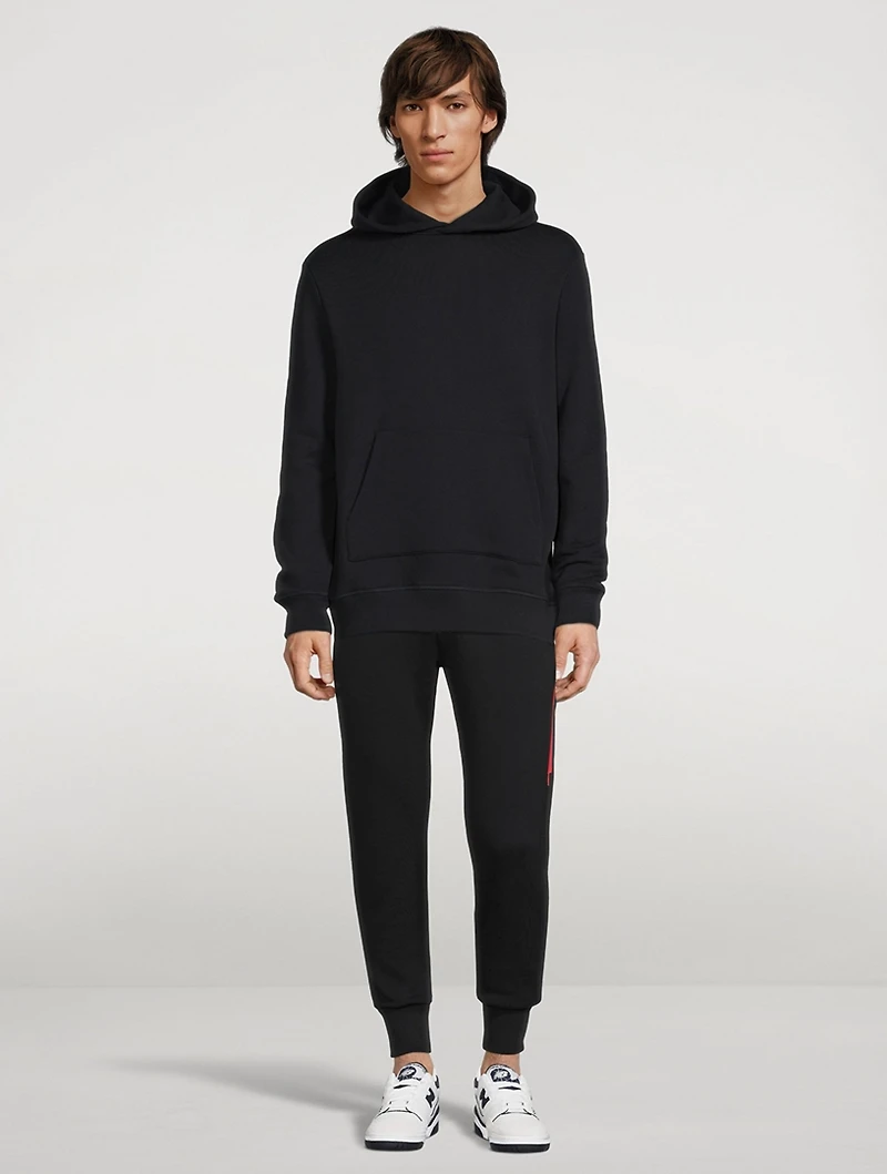 Cotton Sweatpants With Painted Stripe
