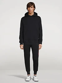 Cotton Sweatpants With Painted Stripe
