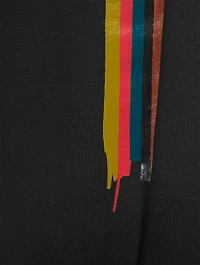 Cotton Sweatpants With Painted Stripe