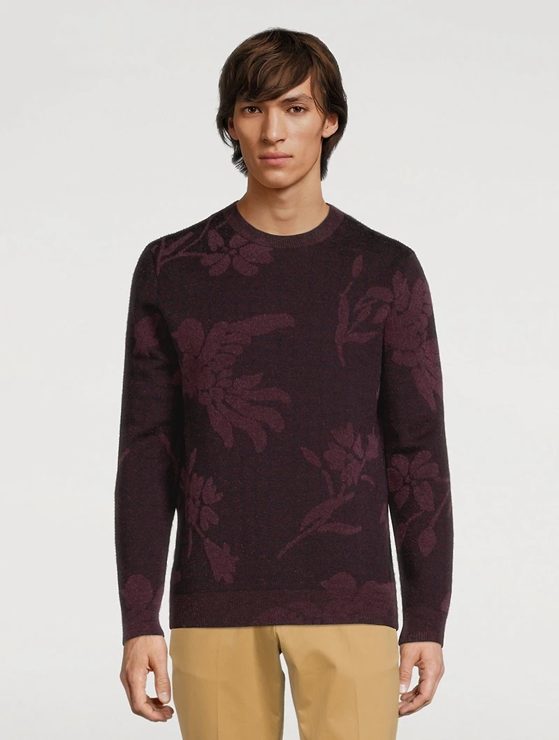 Bird Floral Wool-Blend Jacquard Sweater