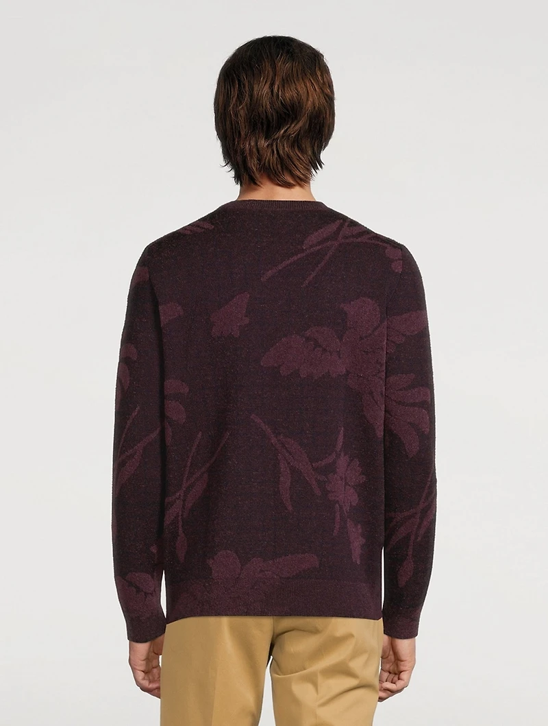 Bird Floral Wool-Blend Jacquard Sweater