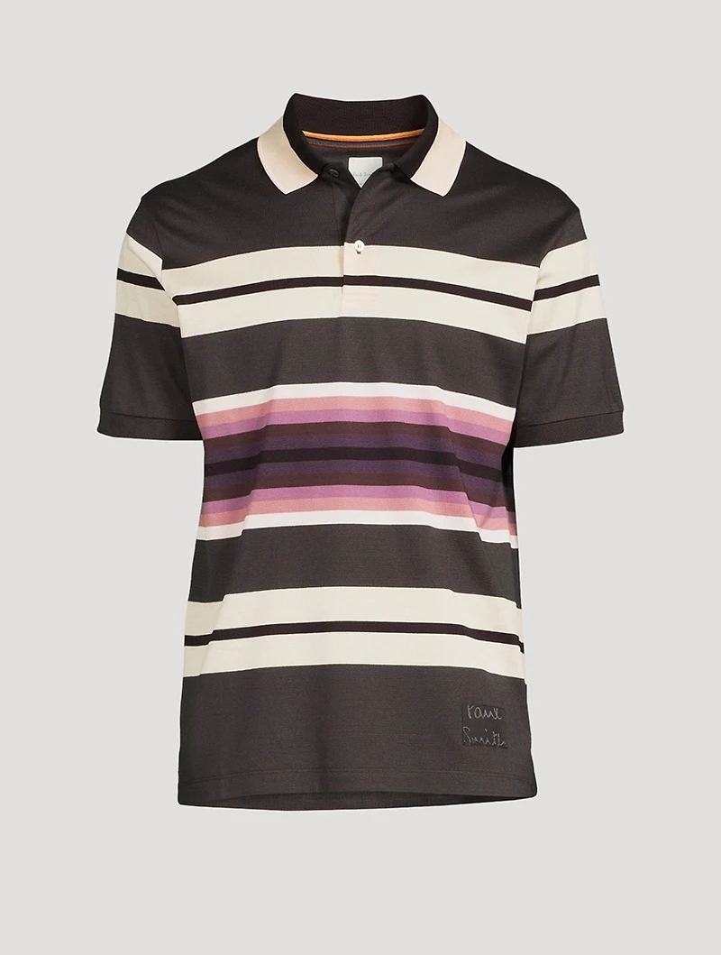 Striped Short-Sleeve Polo Shirt