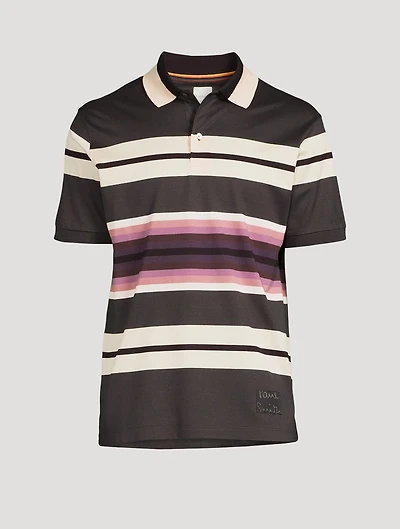 Striped Short-Sleeve Polo Shirt