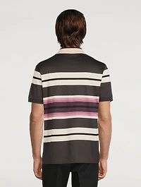 Striped Short-Sleeve Polo Shirt
