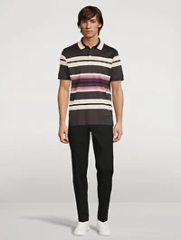 Striped Short-Sleeve Polo Shirt