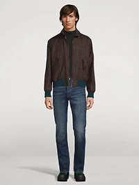 Harrington Wool Twill Jacket Check Print
