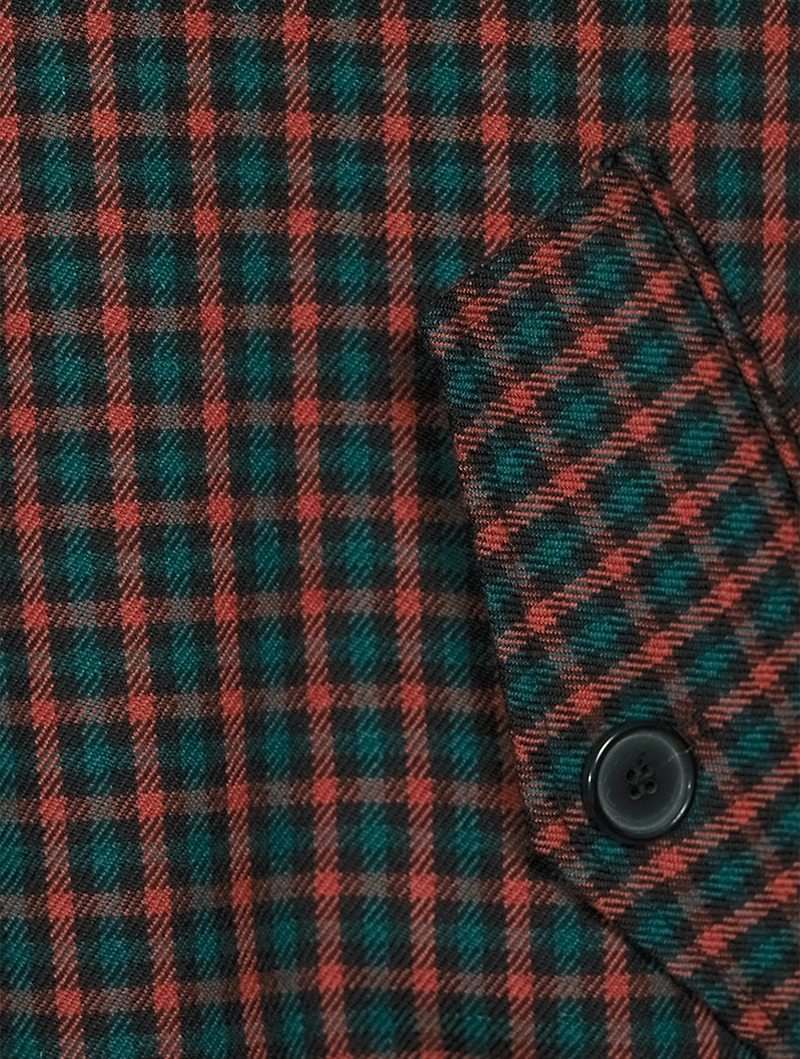 Harrington Wool Twill Jacket Check Print