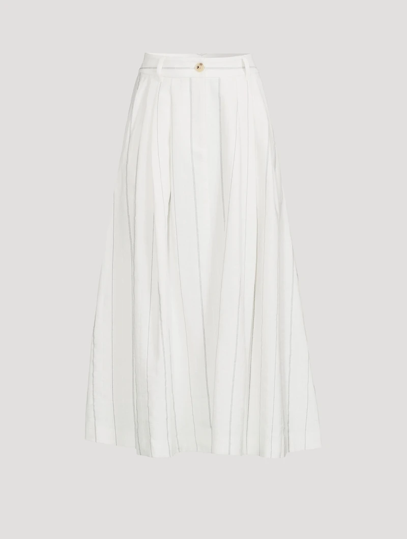 Tulay Organic Cotton A-Line Midi Skirt Polson Stripe