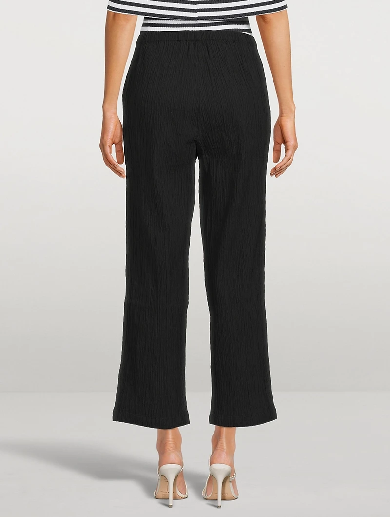 Pippy Crinkled Organic Cotton Wide-Leg Pants
