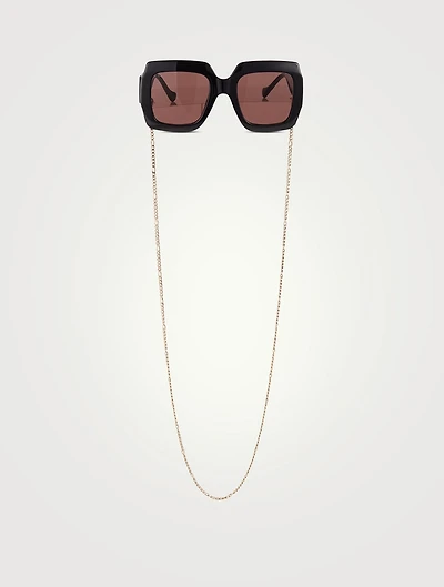 Square Sunglasses With Chain
