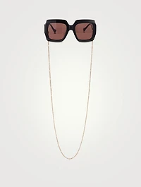 Square Sunglasses With Chain