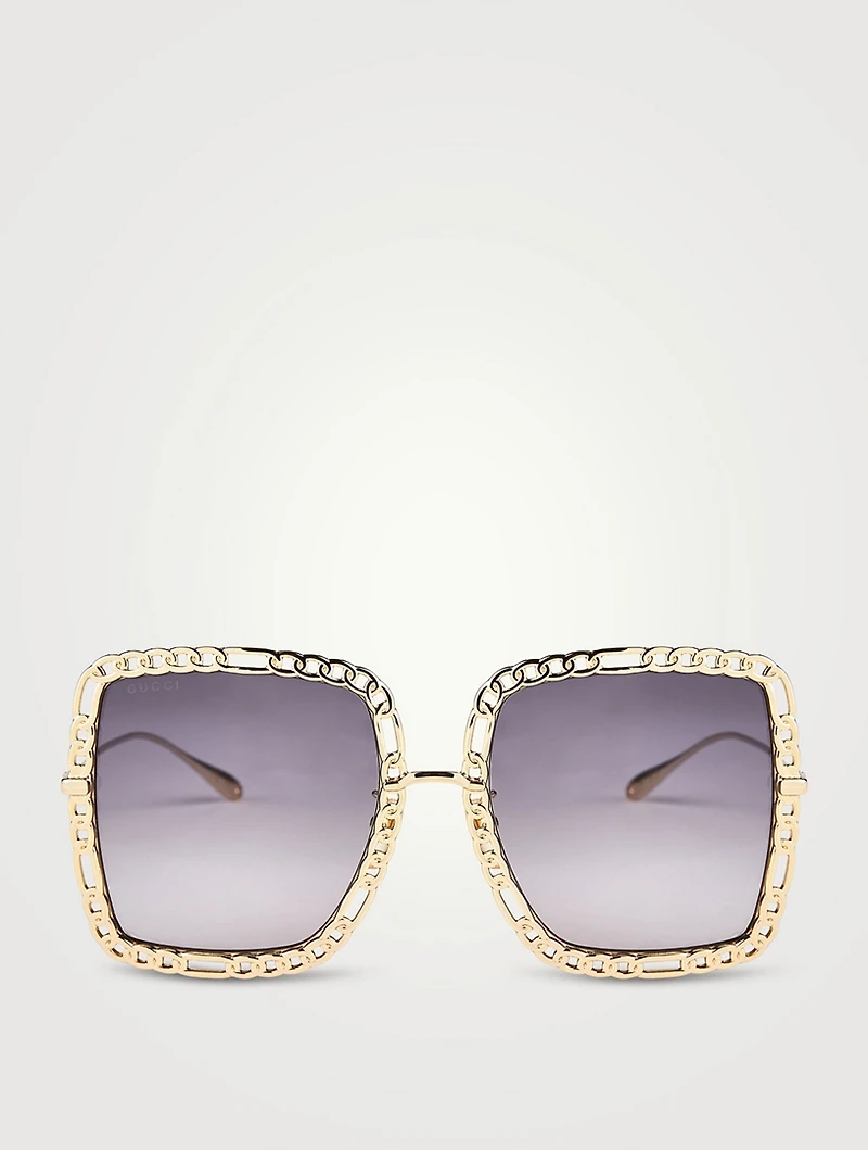 Square Sunglasses With Chain