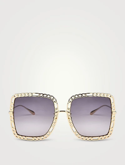 Square Sunglasses With Chain