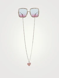 Square Sunglasses With Chain