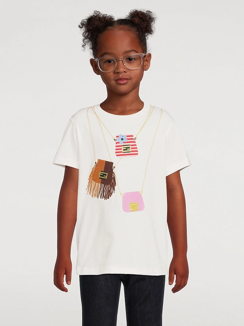 Kids Cotton T-Shirt Pico Baguette Print