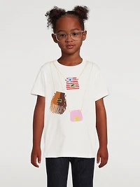 Kids Cotton T-Shirt Pico Baguette Print