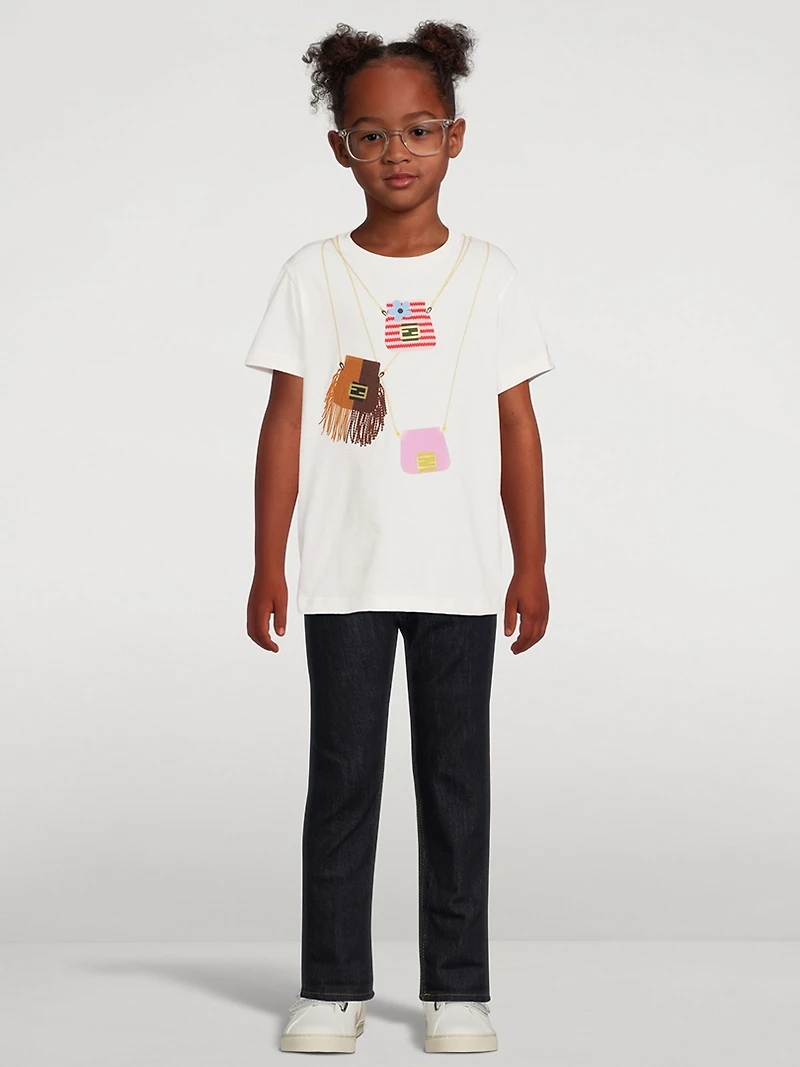 Kids Cotton T-Shirt Pico Baguette Print