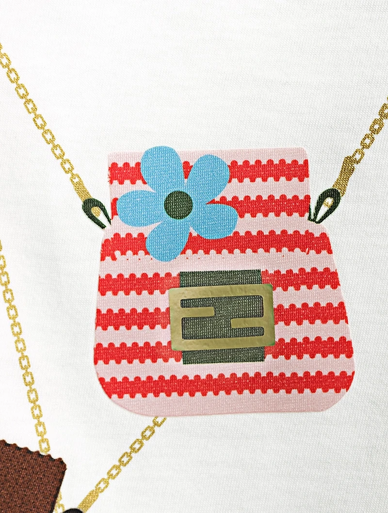 Kids Cotton T-Shirt Pico Baguette Print