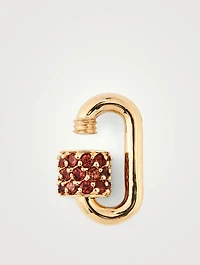 Stoned Chubby Babylock 14K Gold Pendant With Orange Sapphires
