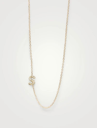 Customizable Love Letter 14K Gold S Necklace With Diamonds