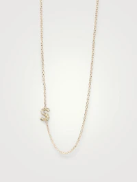 Customizable Love Letter 14K Gold S Necklace With Diamonds