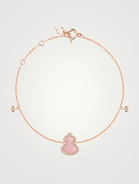 Petite Wulu Bracelet 18K Rose Gold With Pink Opal And Diamonds
