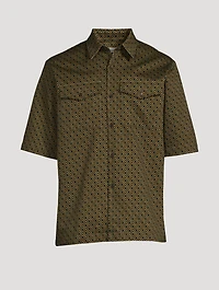 Claseni Printed Gabardine Short-Sleeve Shirt