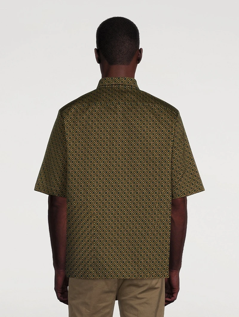 Claseni Printed Gabardine Short-Sleeve Shirt