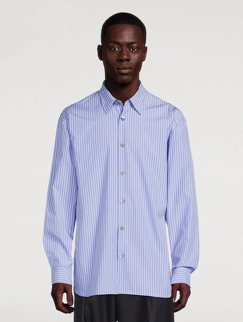 Cotton Poplin Shirt Striped Print