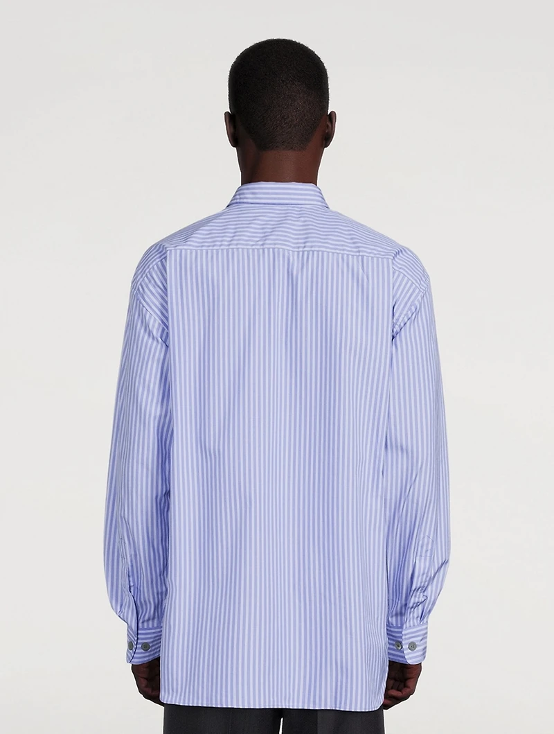 Cotton Poplin Shirt Striped Print