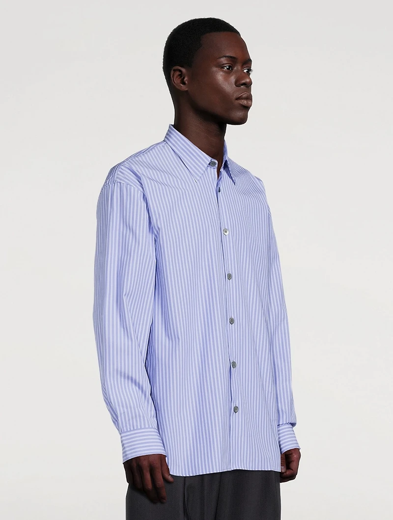 Cotton Poplin Shirt Striped Print