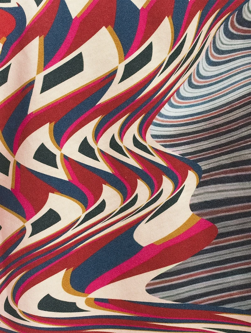 Cotton T-Shirt Distorted Print