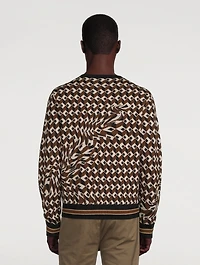 Distorted Jacquard Mohair Knit Sweater