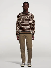Distorted Jacquard Mohair Knit Sweater