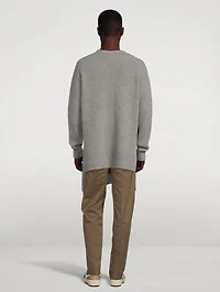 Alpaca-Blend Knit High-Low Cardigan