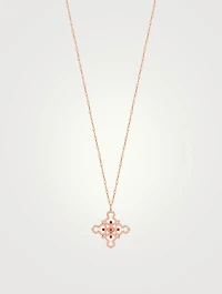 Wulu 18K Rose Gold Necklace With Diamonds And Ruby