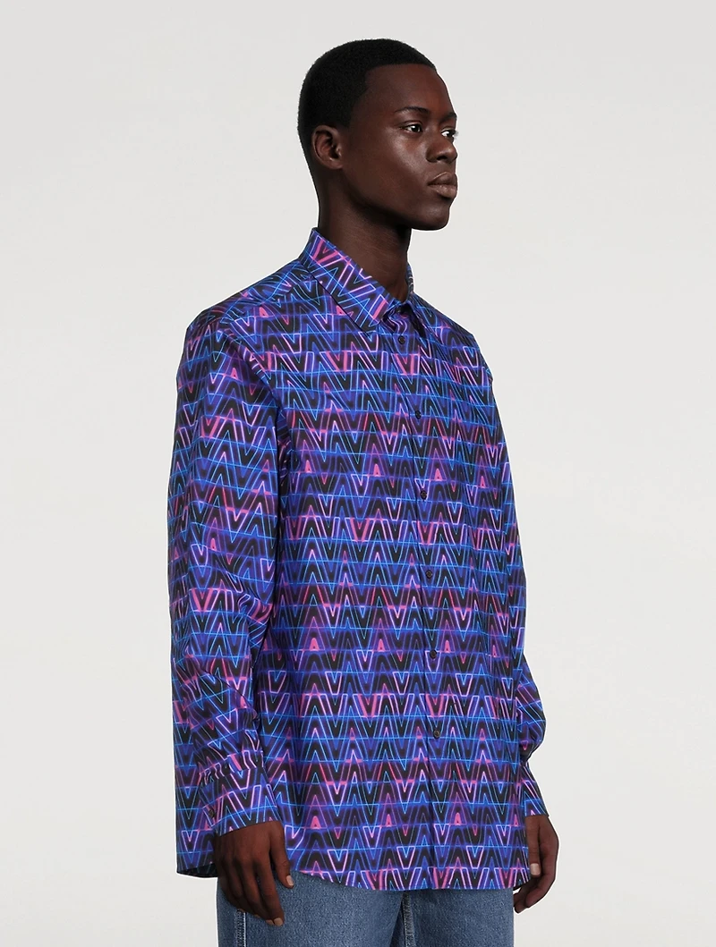 Cotton Shirt Optical Print